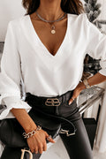 Fashion Street Solid Patchwork Backless V Neck Tops