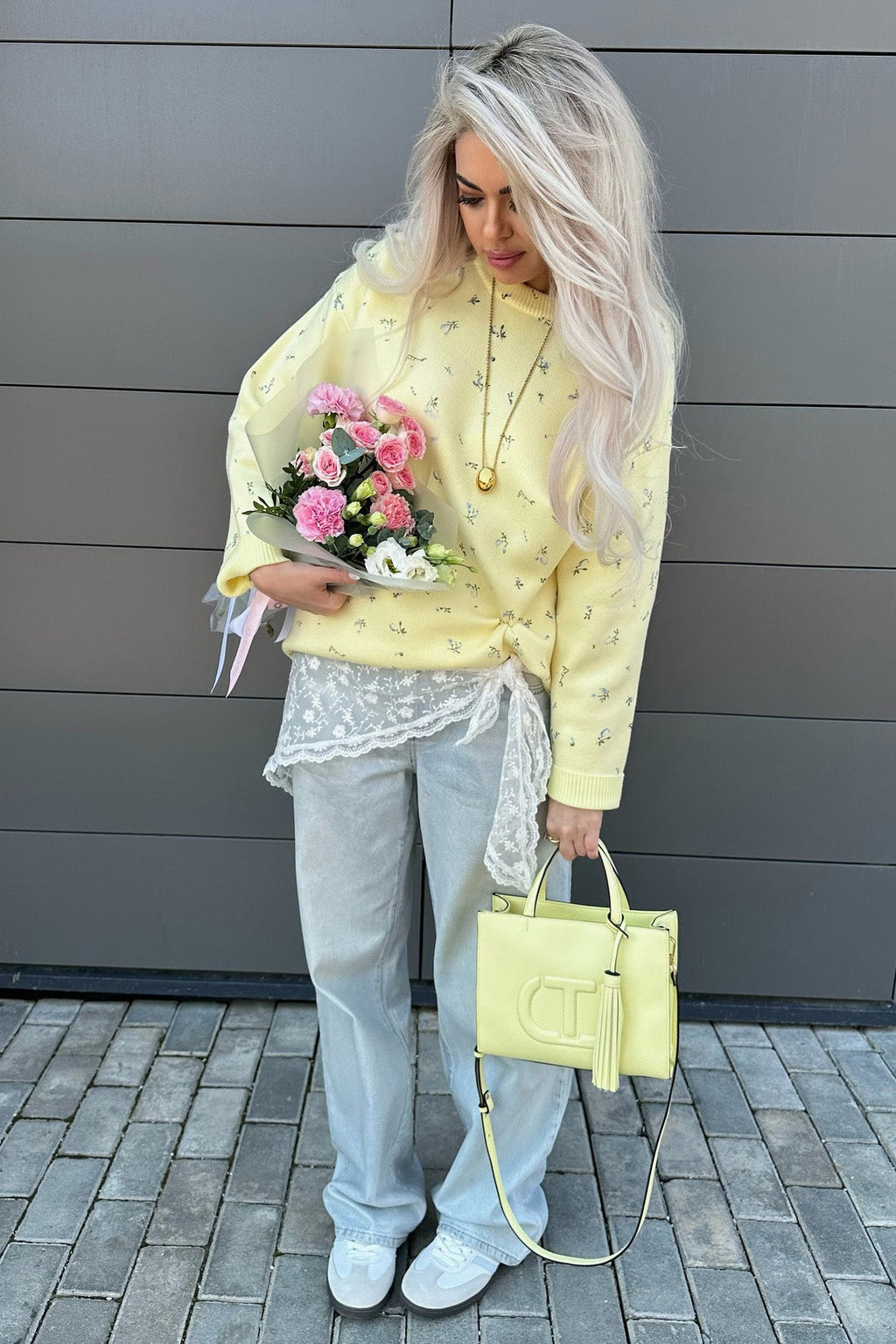 Fresh Spring Floral Knit Sweaters