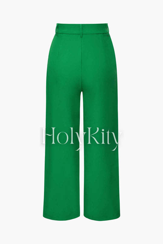 Rolled Cuff Shirt And Suit Pants Set