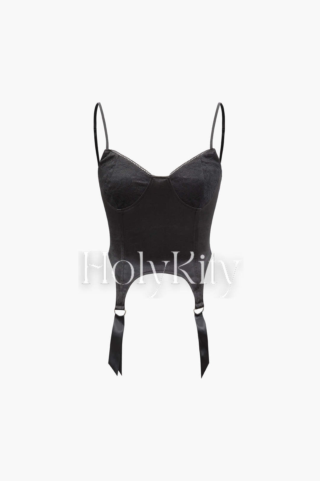 Satin Garter Lace Corset Cami Top