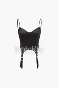 Satin Garter Lace Corset Cami Top