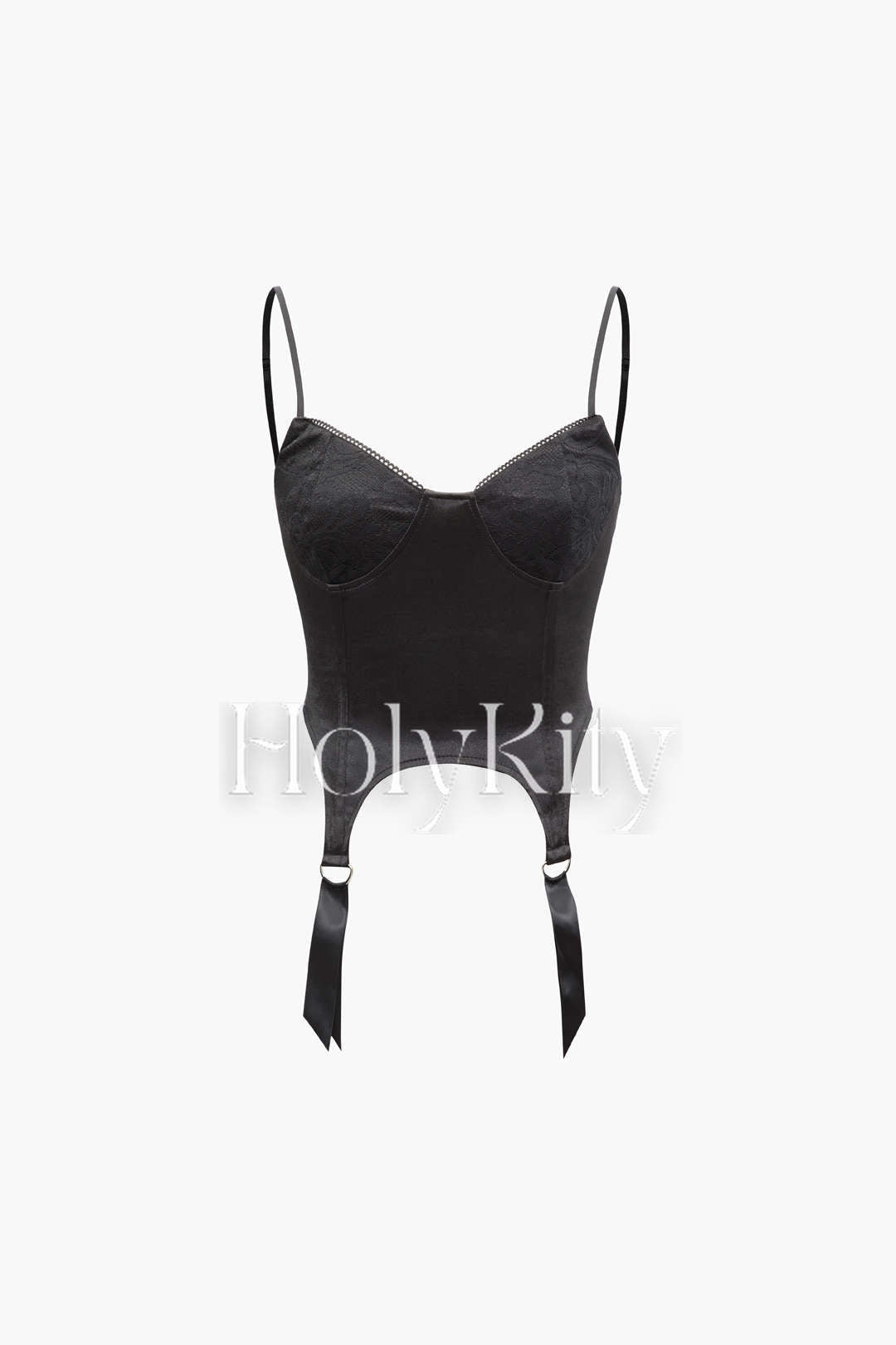 Satin Garter Lace Corset Cami Top