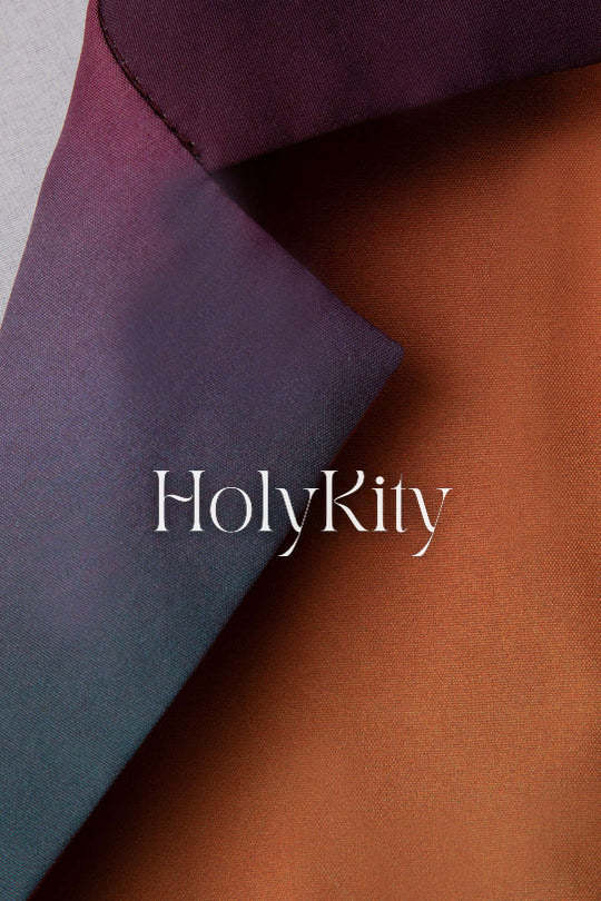 Ombre Satin Knot Hem Blouse