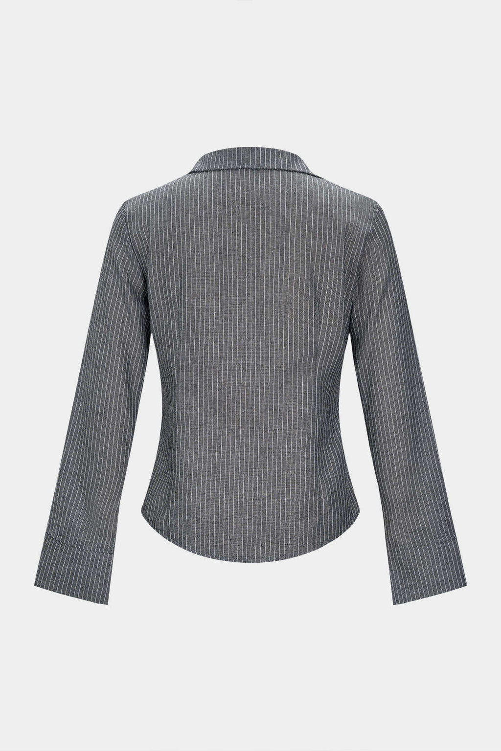 Stripes Print Button Long-Sleeve Shirt