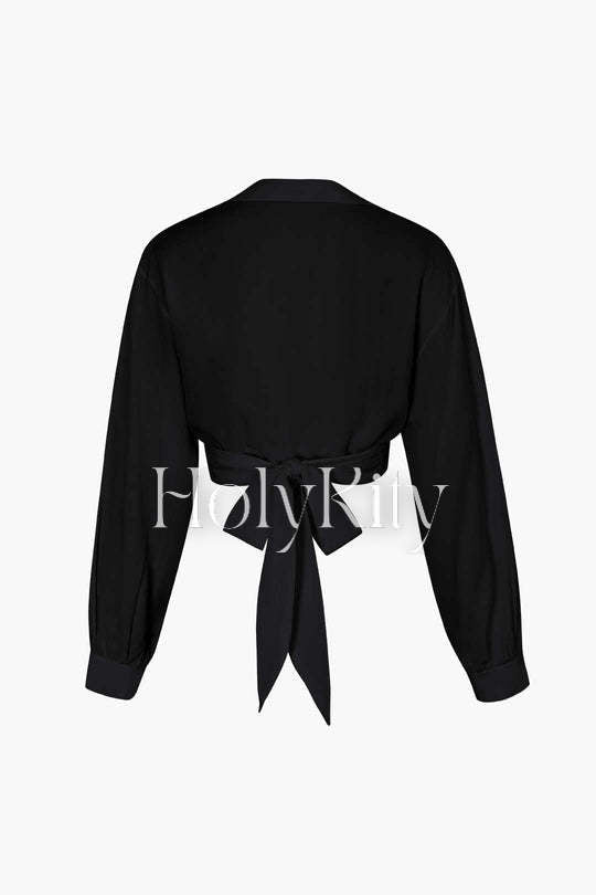 Bow Tie Waist Blouse