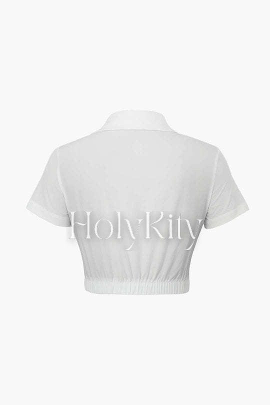Twist Detail Cropped Shirt