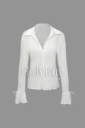 Flare Sleeve Button Blouse