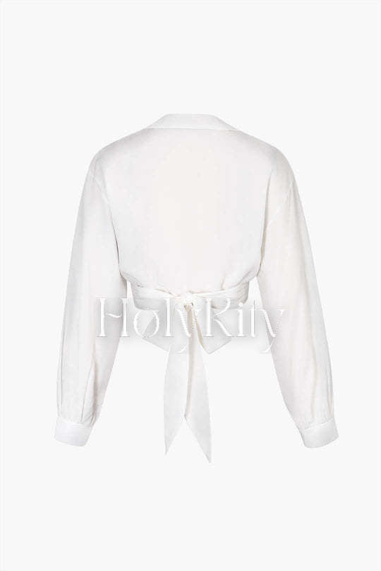 Bow Tie Waist Blouse