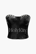 Faux Leather Tube Top