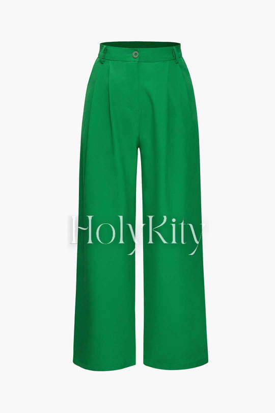 Rolled Cuff Shirt And Suit Pants Set
